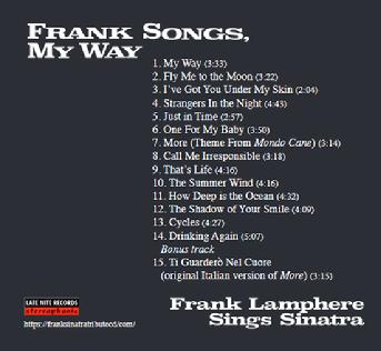 Frank Lamphere Sings Sinatra (rear cover)