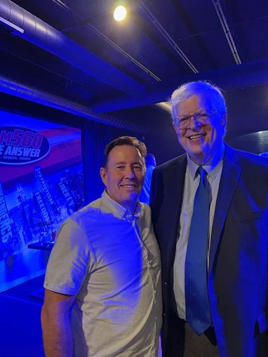 Think Happy - Frank Lamphere and Dennis Prager posing for a photo